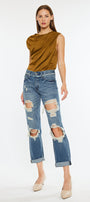 Janelle Mid Rise Boyfriend Jeans - Official Kancan USA