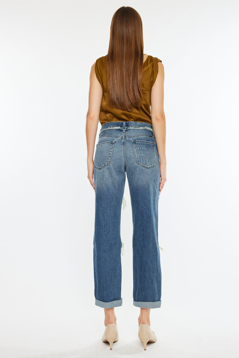 Janelle Mid Rise Boyfriend Jeans - Official Kancan USA