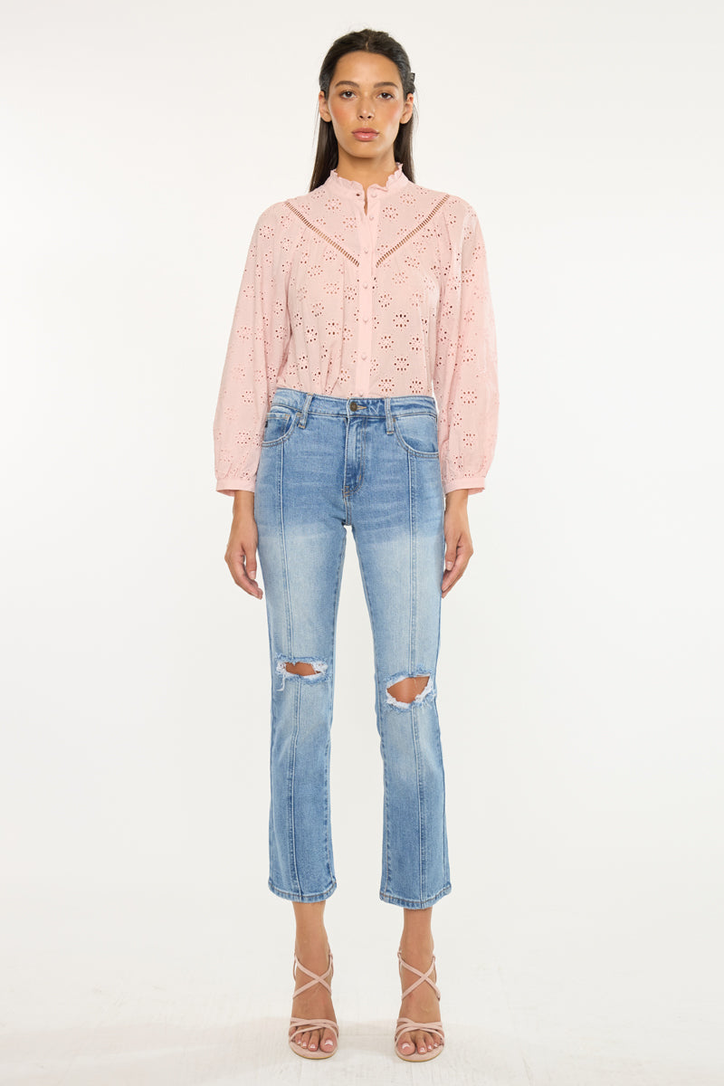 Marley High Rise Slim Straight Leg  Jeans - Official Kancan USA