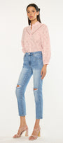 Marley High Rise Slim Straight Leg  Jeans - Official Kancan USA