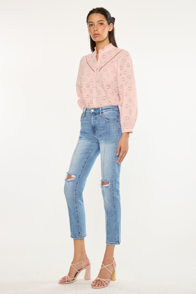 Marley High Rise Slim Straight Leg  Jeans - Official Kancan USA