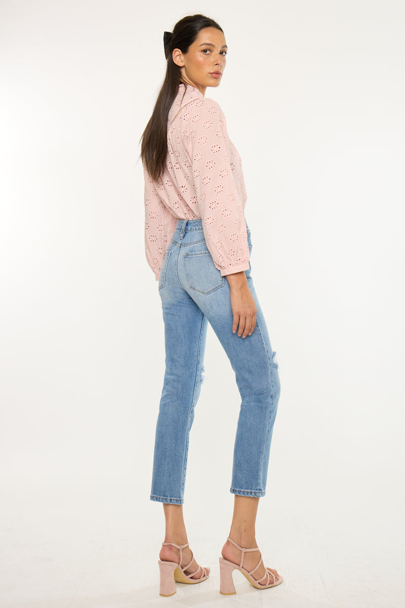 Marley High Rise Slim Straight Leg  Jeans - Official Kancan USA