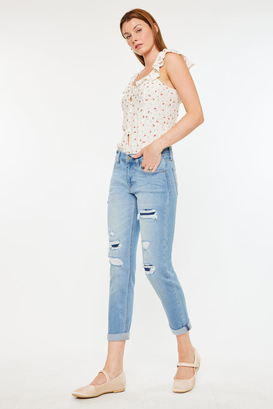 Luxanna Mid Rise Slim Boyfriend Jeans - Official Kancan USA