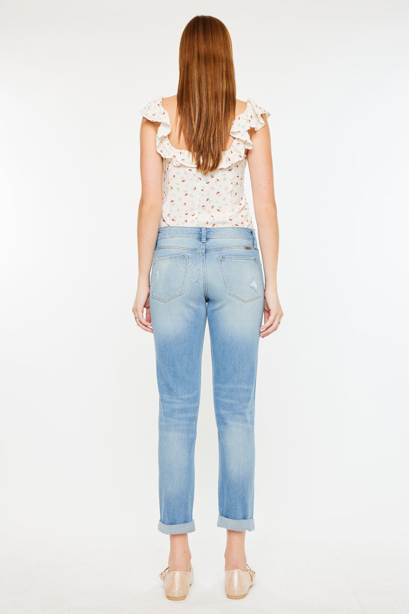 Luxanna Mid Rise Slim Boyfriend Jeans - Official Kancan USA