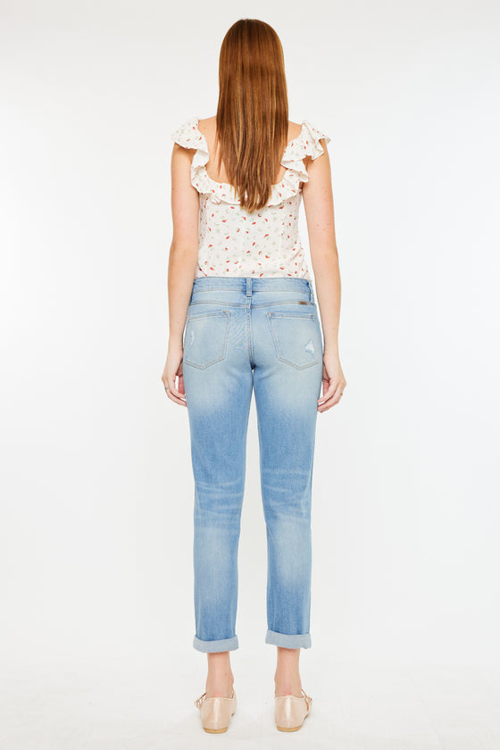Luxanna Mid Rise Slim Boyfriend Jeans - Official Kancan USA