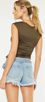 Cassie Mid Rise Belted Shorts - Official Kancan USA