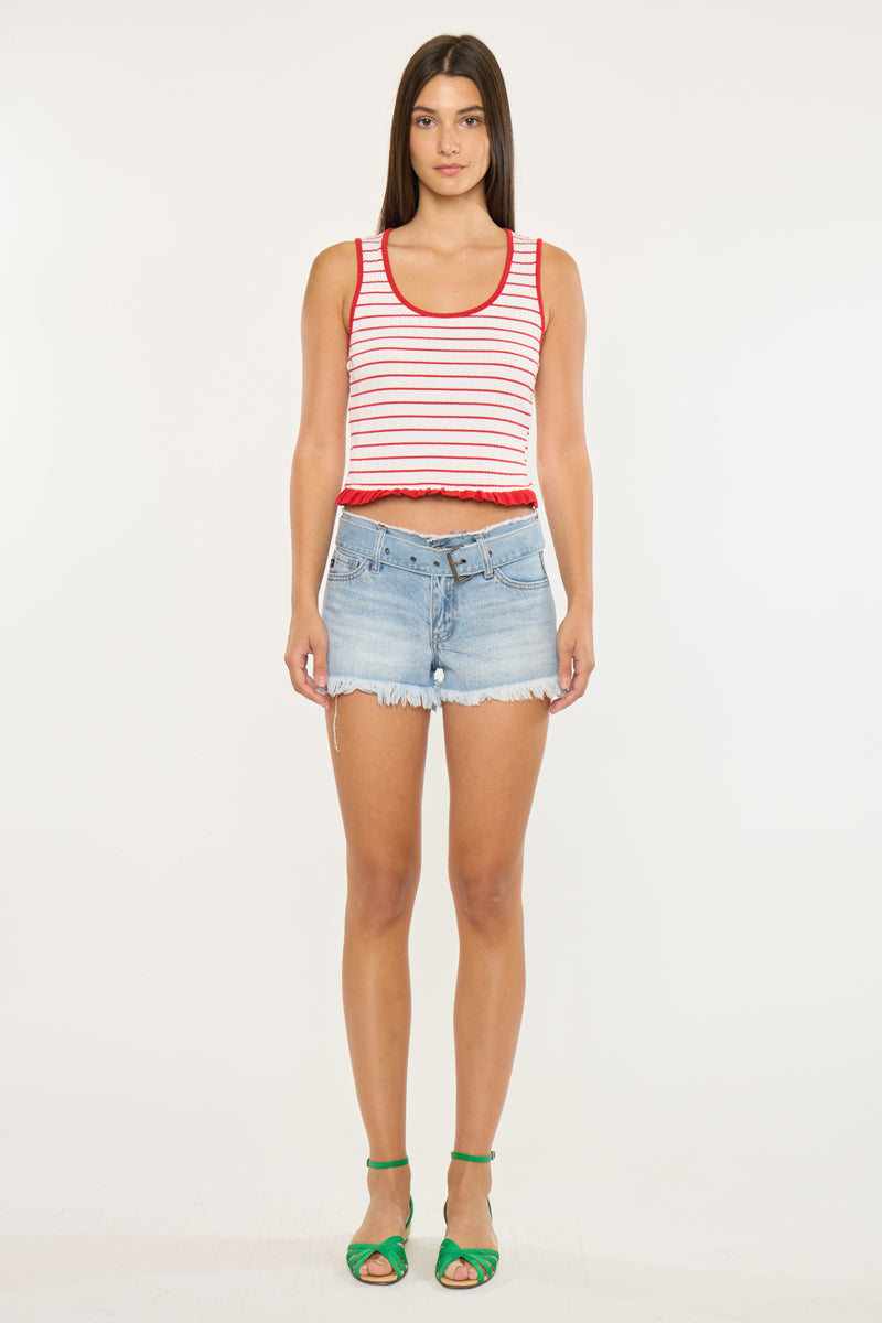 Cassie Mid Rise Belted Shorts - Official Kancan USA