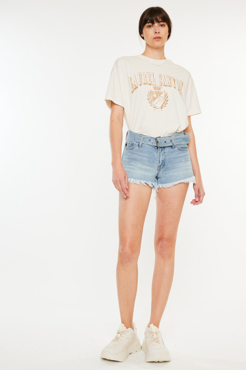 Cassie Mid Rise Belted Shorts - Official Kancan USA
