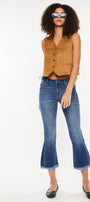 Merlie Mid Rise Cropped Flare Jeans - Official Kancan USA