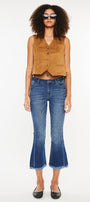 Merlie Mid Rise Cropped Flare Jeans - Official Kancan USA
