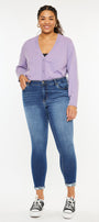 Kali Mid Rise Ankle Skinny Jeans (Plus Size) - Official Kancan USA