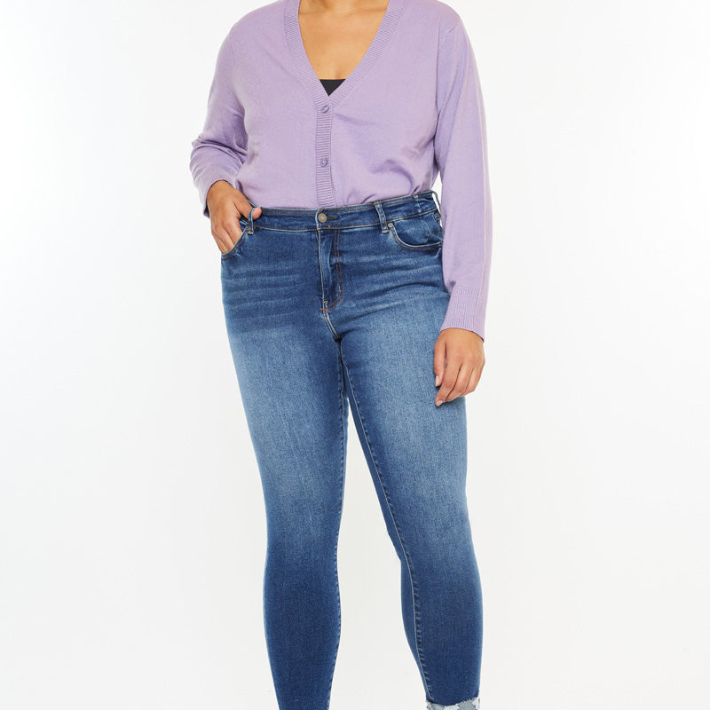 Kali Mid Rise Ankle Skinny Jeans (Plus Size) - Official Kancan USA