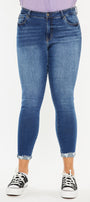 Kali Mid Rise Ankle Skinny Jeans (Plus Size) - Official Kancan USA