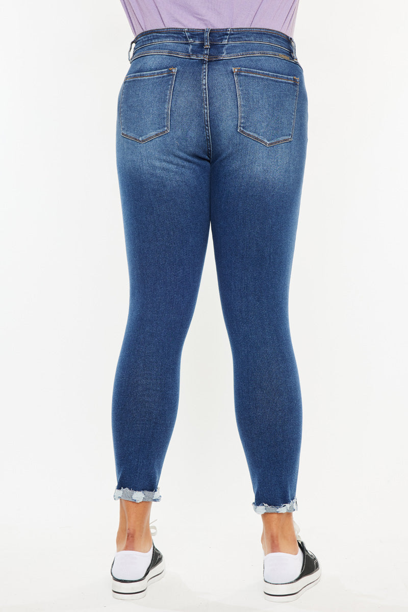 Kali Mid Rise Ankle Skinny Jeans (Plus Size) - Official Kancan USA