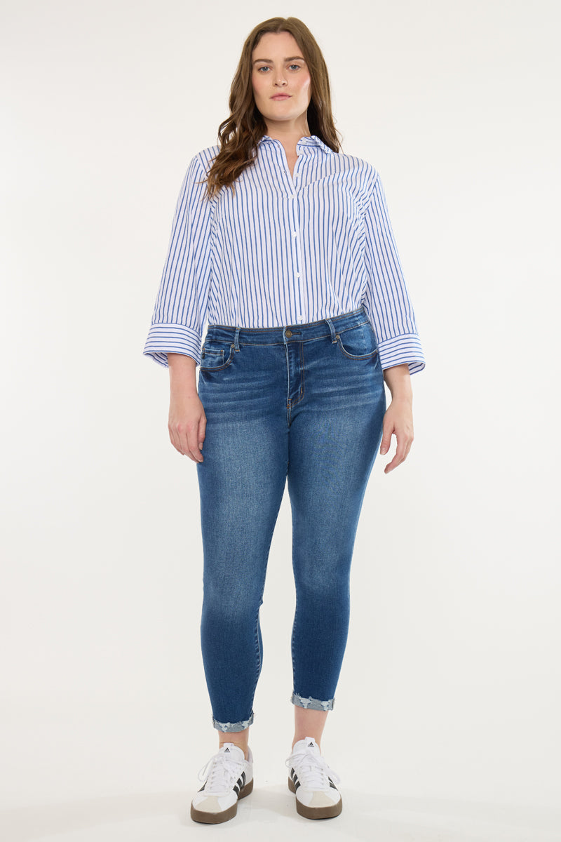 Kali Mid Rise Ankle Skinny Jeans (Plus Size)