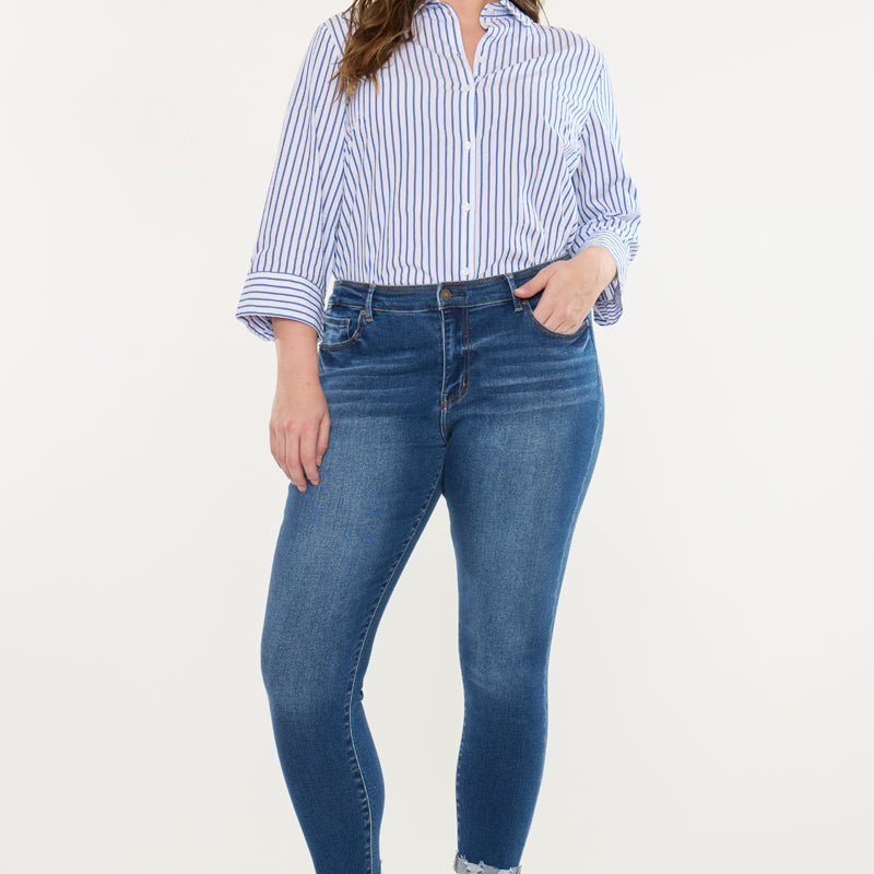 Kali Mid Rise Ankle Skinny Jeans (Plus Size)