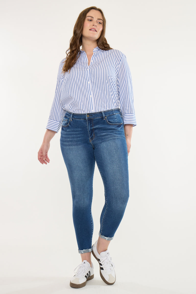 Kyanです❣️ Kali Mid Rise Ankle Skinny Jeans (Plus Size) – Kancan USA