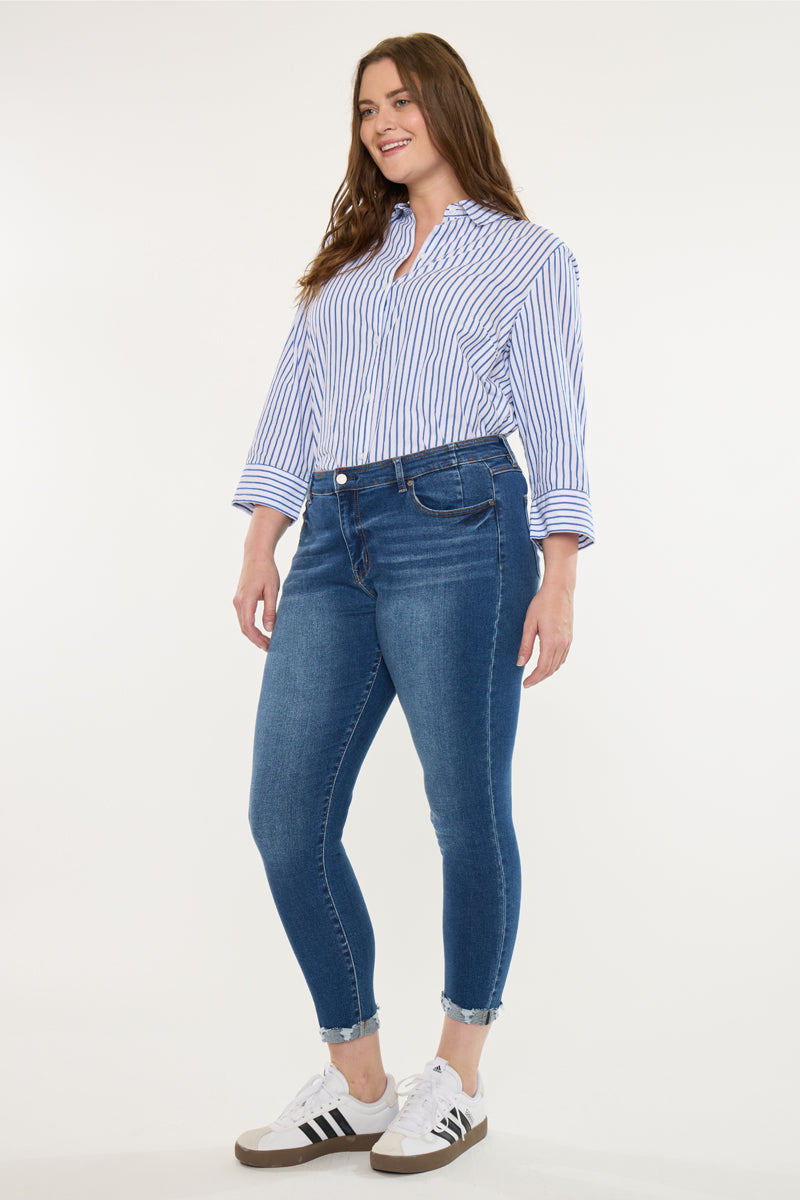 Kali Mid Rise Ankle Skinny Jeans (Plus Size)