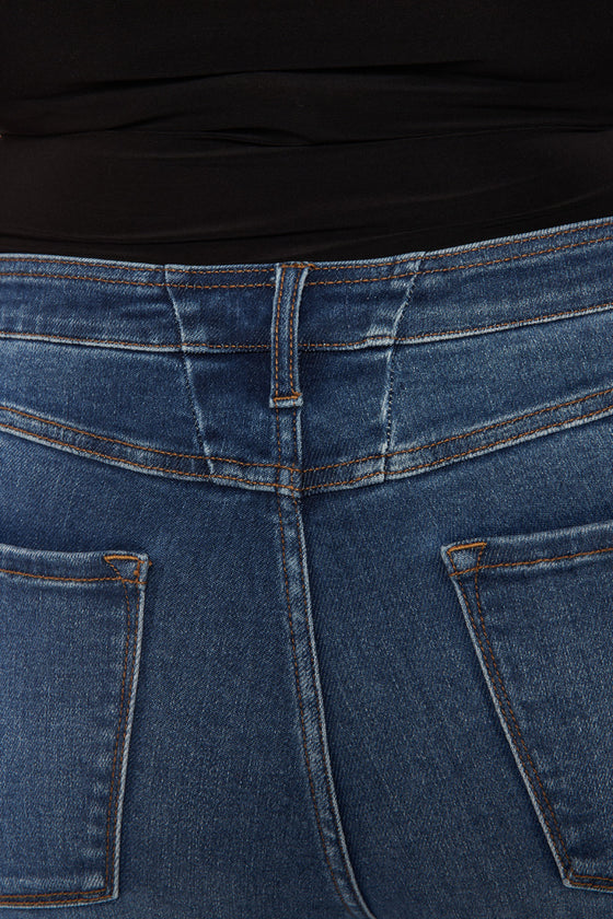 Kali Mid Rise Ankle Skinny Jeans (Plus Size) - Official Kancan USA