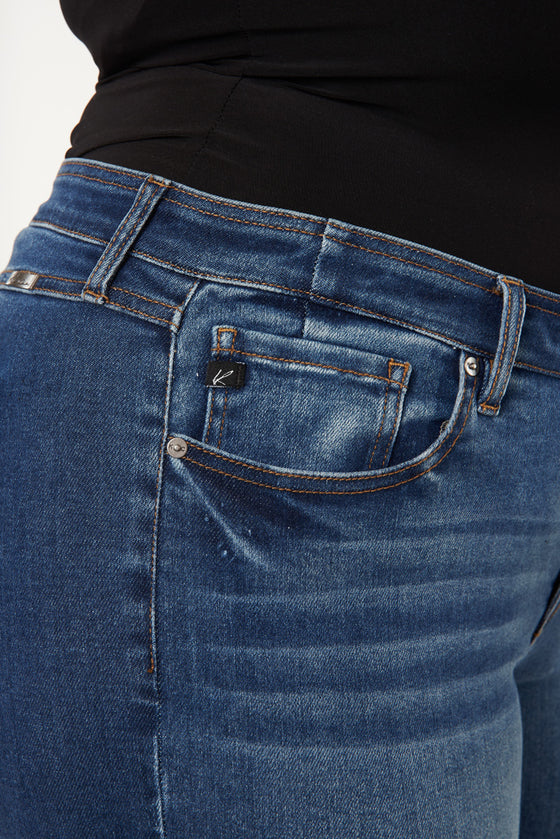Kali Mid Rise Ankle Skinny Jeans (Plus Size) - Official Kancan USA