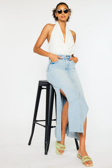  Melinda  Maxi Denim Skirt - Official Kancan USA