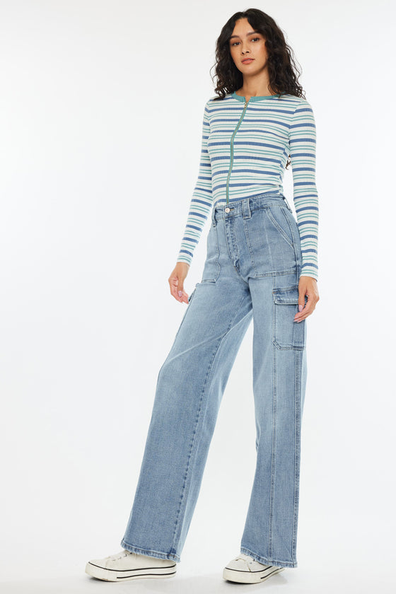 Oliwia High Rise Wide Skater Fit Jeans - Official Kancan USA
