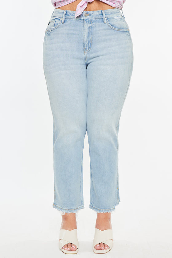 Hailey High Rise Cropped Straight Leg Jeans (Plus) - Official Kancan USA