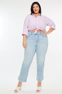 Hailey High Rise Cropped Straight Leg Jeans (Plus) - Official Kancan USA