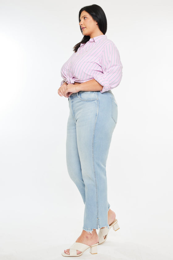 Hailey High Rise Cropped Straight Leg Jeans (Plus) - Official Kancan USA