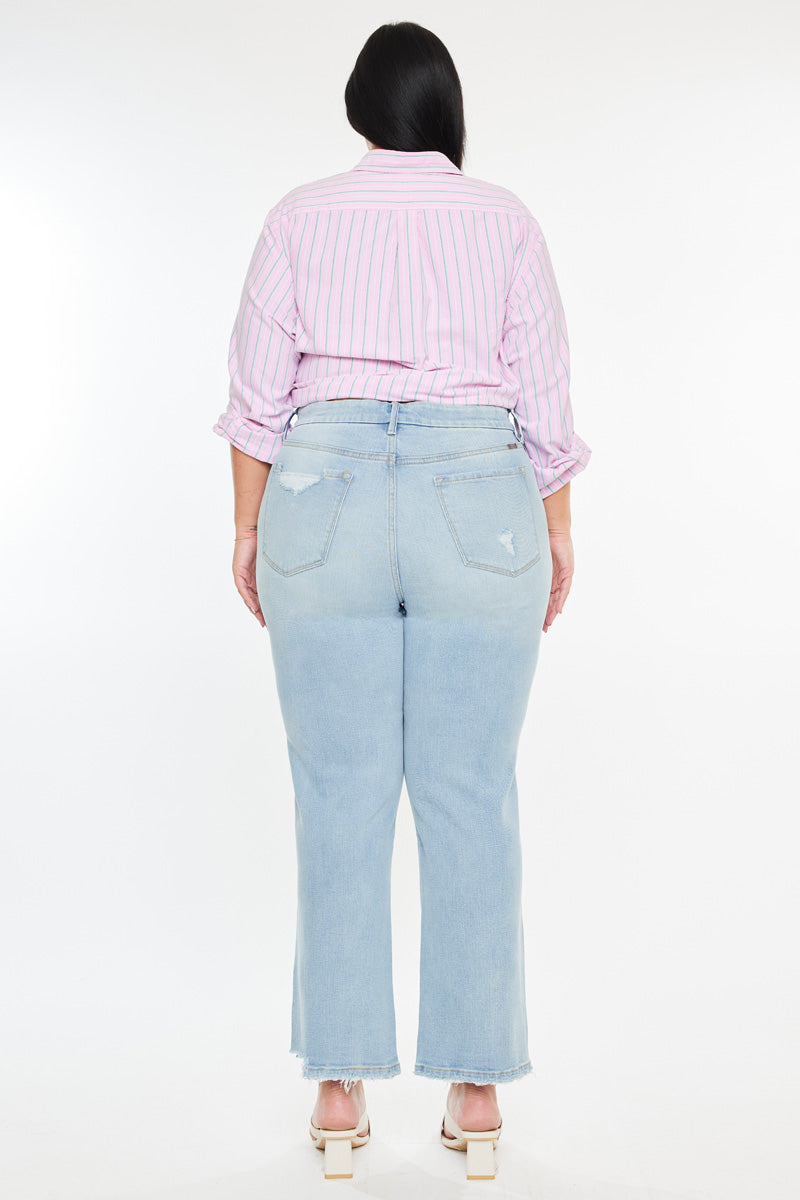 Hailey High Rise Cropped Straight Leg Jeans (Plus) - Official Kancan USA