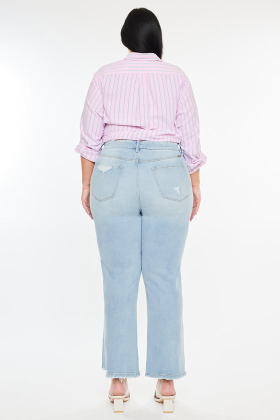 Hailey High Rise Cropped Straight Leg Jeans (Plus) - Official Kancan USA