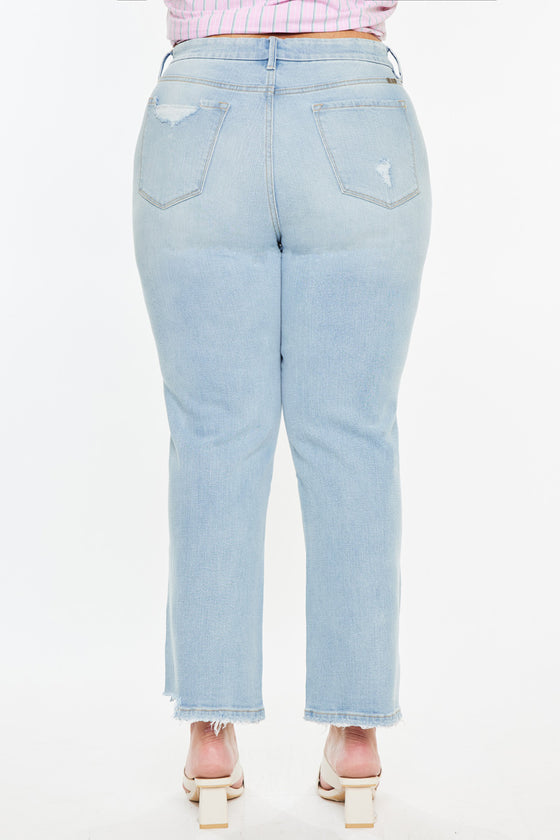 Hailey High Rise Cropped Straight Leg Jeans (Plus) - Official Kancan USA