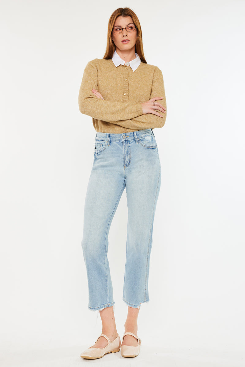 Lane High Rise Cropped Straight Leg  Jeans - Official Kancan USA