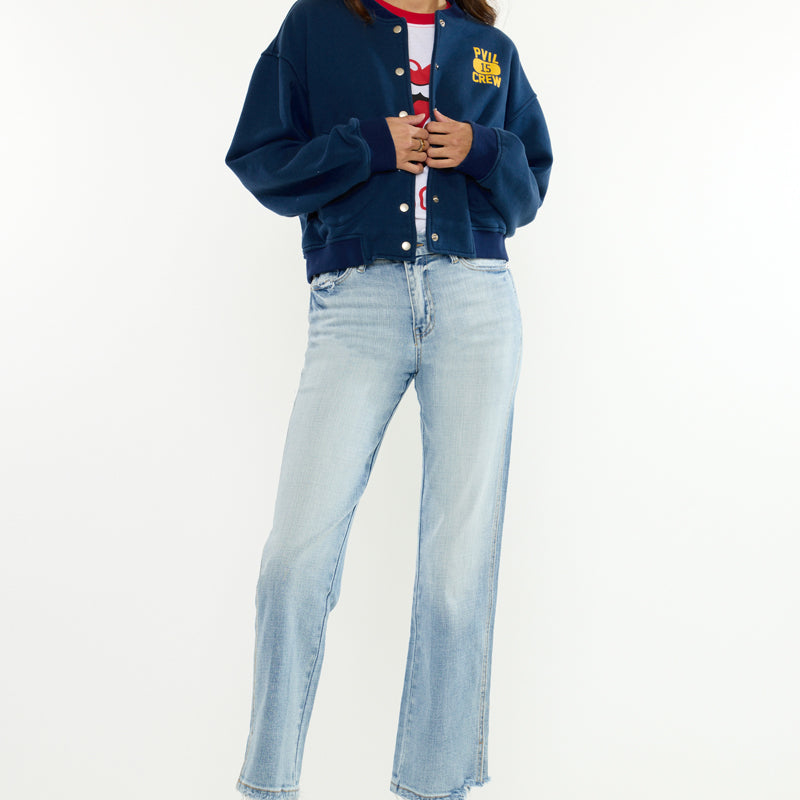Lane High Rise Cropped Straight
