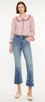 Hillary High Rise Cropped Flare Jeans - Official Kancan USA