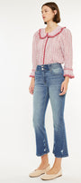 Hillary High Rise Cropped Flare Jeans - Official Kancan USA