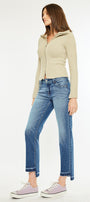 Megan Mid Rise Crop Straight Jeans - Official Kancan USA
