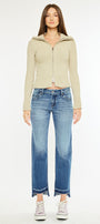 Megan Mid Rise Crop Straight Jeans - Official Kancan USA