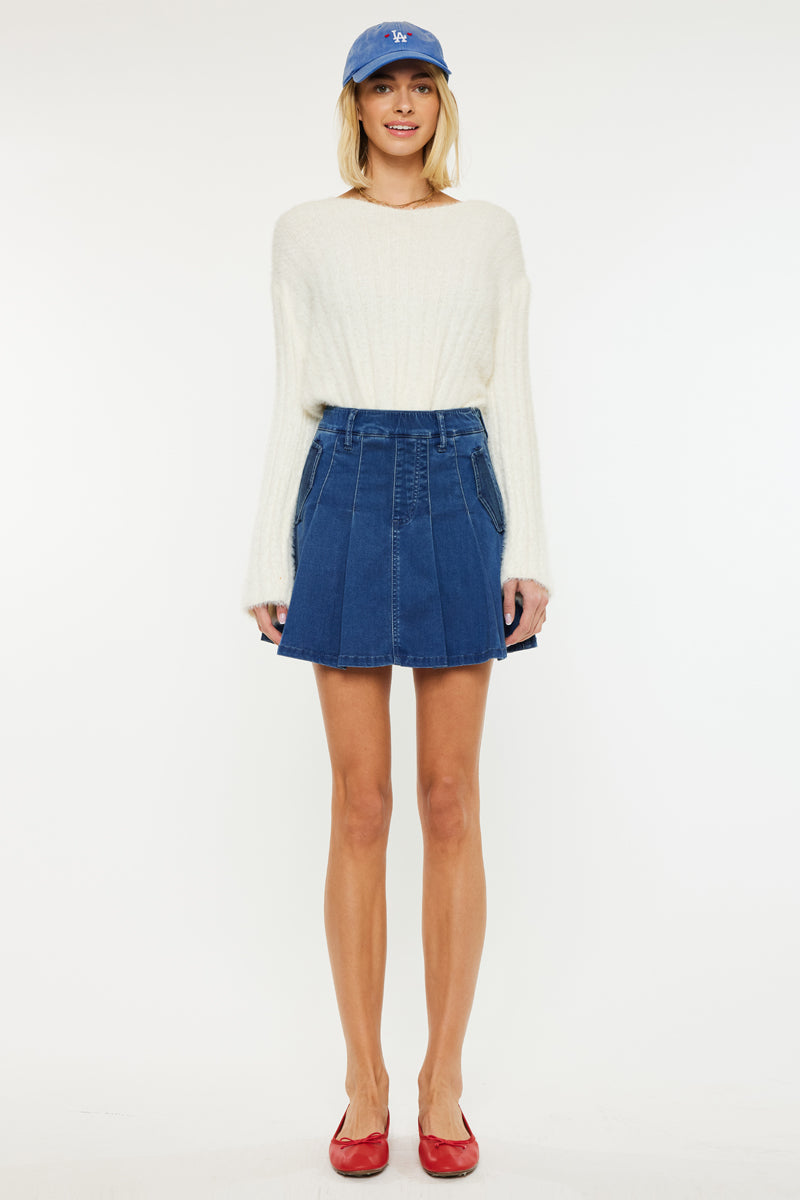 Sandy High Rise Pleated Mini Skort - Official Kancan USA