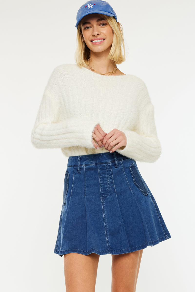 Sandy High Rise Pleated Mini Skort - Official Kancan USA
