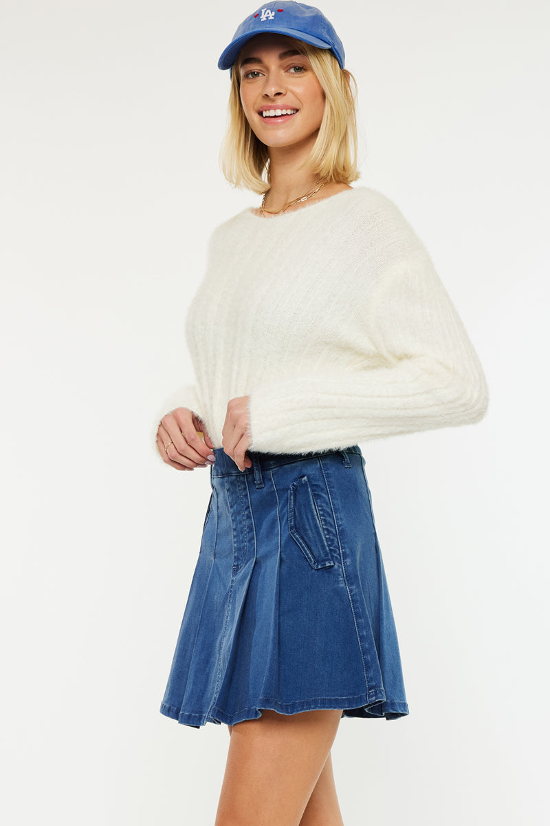 Sandy High Rise Pleated Mini Skort - Official Kancan USA