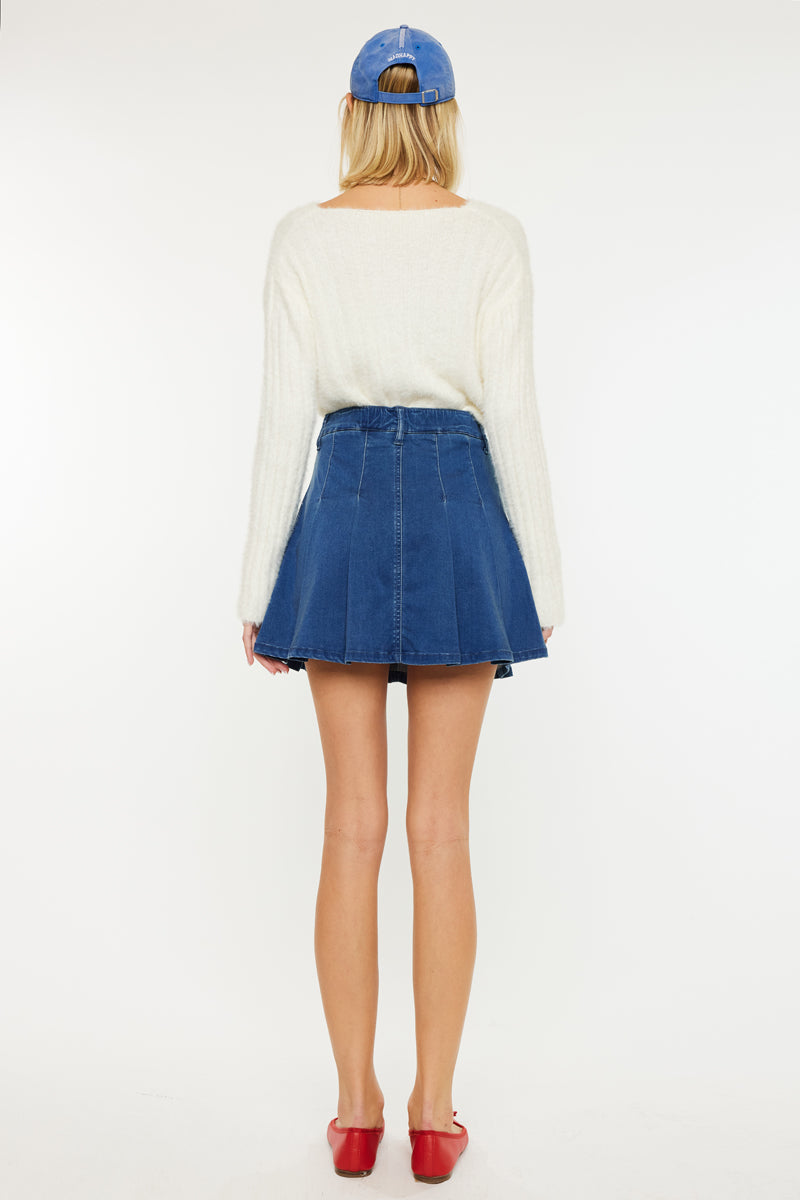 Sandy High Rise Pleated Mini Skort - Official Kancan USA