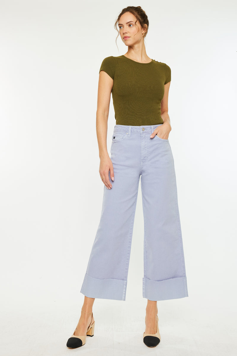 Sammie High Rise 90's Cropped Wide Leg Jeans - Official Kancan USA