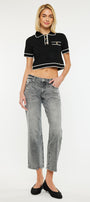 Chai Mid Rise Cropped Straight Jeans - Official Kancan USA