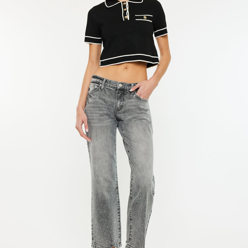 Chai Mid Rise Cropped Straight Jeans - Official Kancan USA