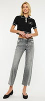 Chai Mid Rise Cropped Straight Jeans - Official Kancan USA