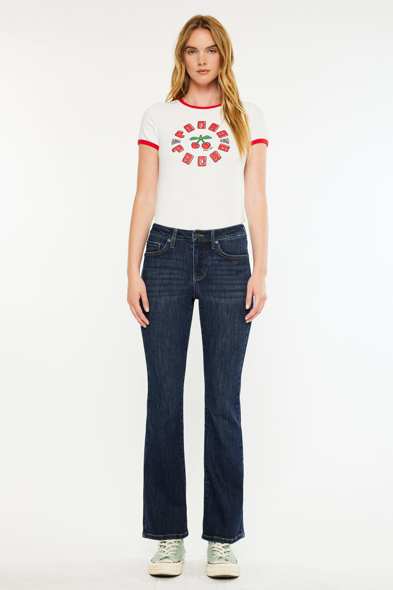 Illya Mid Rise Bootcut Jeans (Petite) - Official Kancan USA