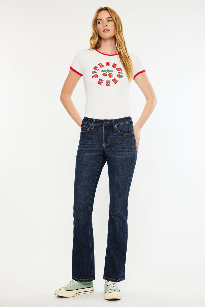 Illya Mid Rise Bootcut Jeans (Petite) - Official Kancan USA