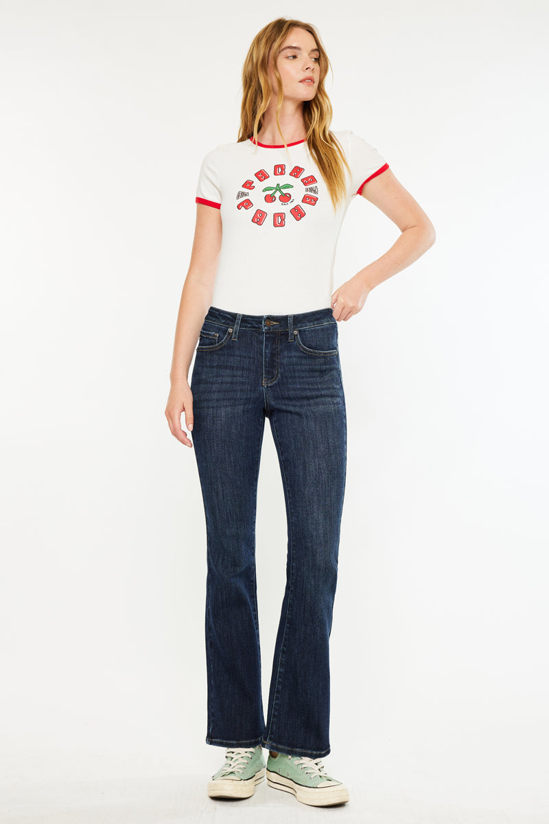 Illya Mid Rise Bootcut Jeans (Petite) - Official Kancan USA