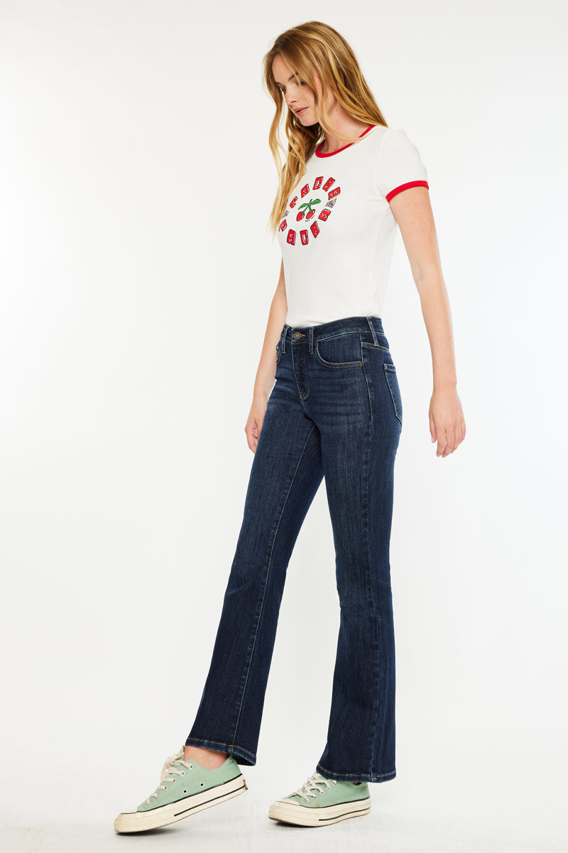 Illya Mid Rise Bootcut Jeans (Petite) - Official Kancan USA